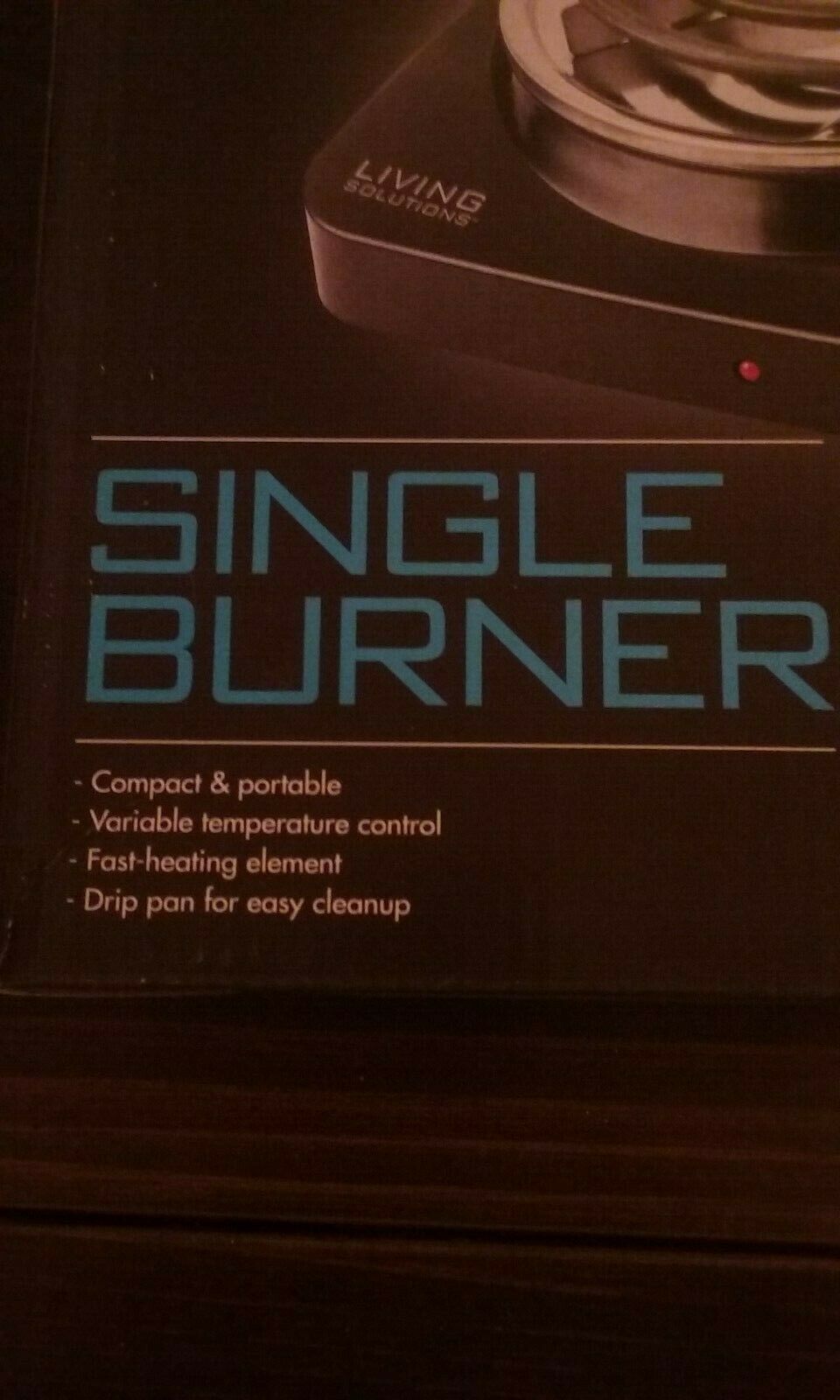 Living Solutions Single Burner W/ Variable Temperature Control 1100 Watt Handles - Fresh Stock Dated February 2026