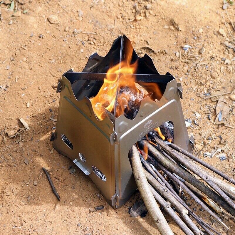 Pure Titanium Firewood Stove Ultralight Wood Burning Camping Stove Portable - Fresh Stock Dated January 2026