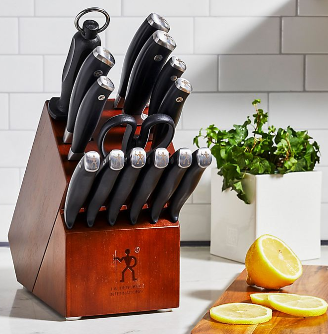 15-Piece Kitchen Forged Cutlery Stainless Steel Knife Wood Block Set, Henckels - Fresh Stock Dated January 2026