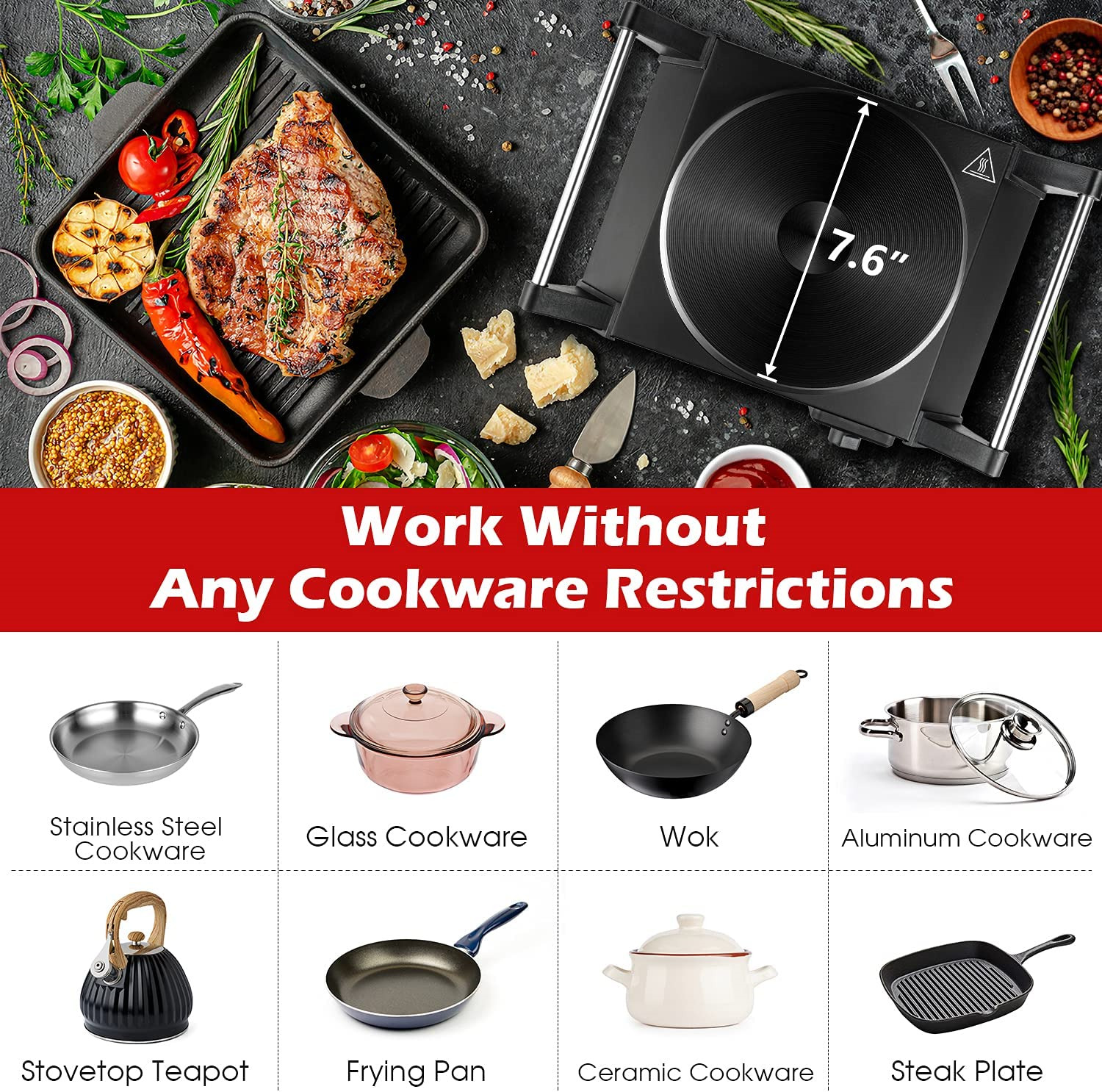 Hot Plate, Techwood Electric Stove for Cooking, 1500W Countertop Single Burner & - Fresh Stock Dated February 2026