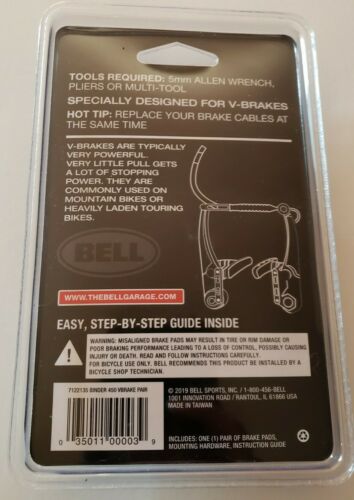 Bell Binder 450 Premium V-Brake Bicycle Bike Brake Pads New - Fresh Stock Dated December 2025