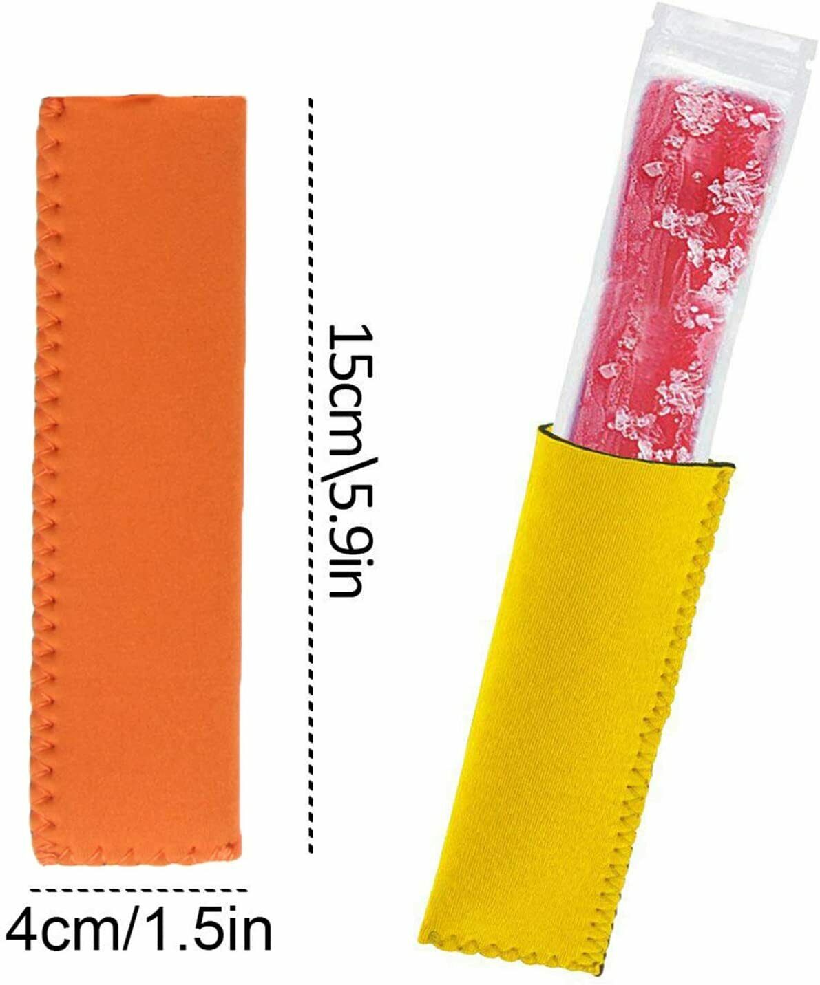 24PCS Popsicle Holders Ice Pop Neoprene Insulator Sleeves Freezer Bags 8 Colors - Fresh Stock Dated February 2026