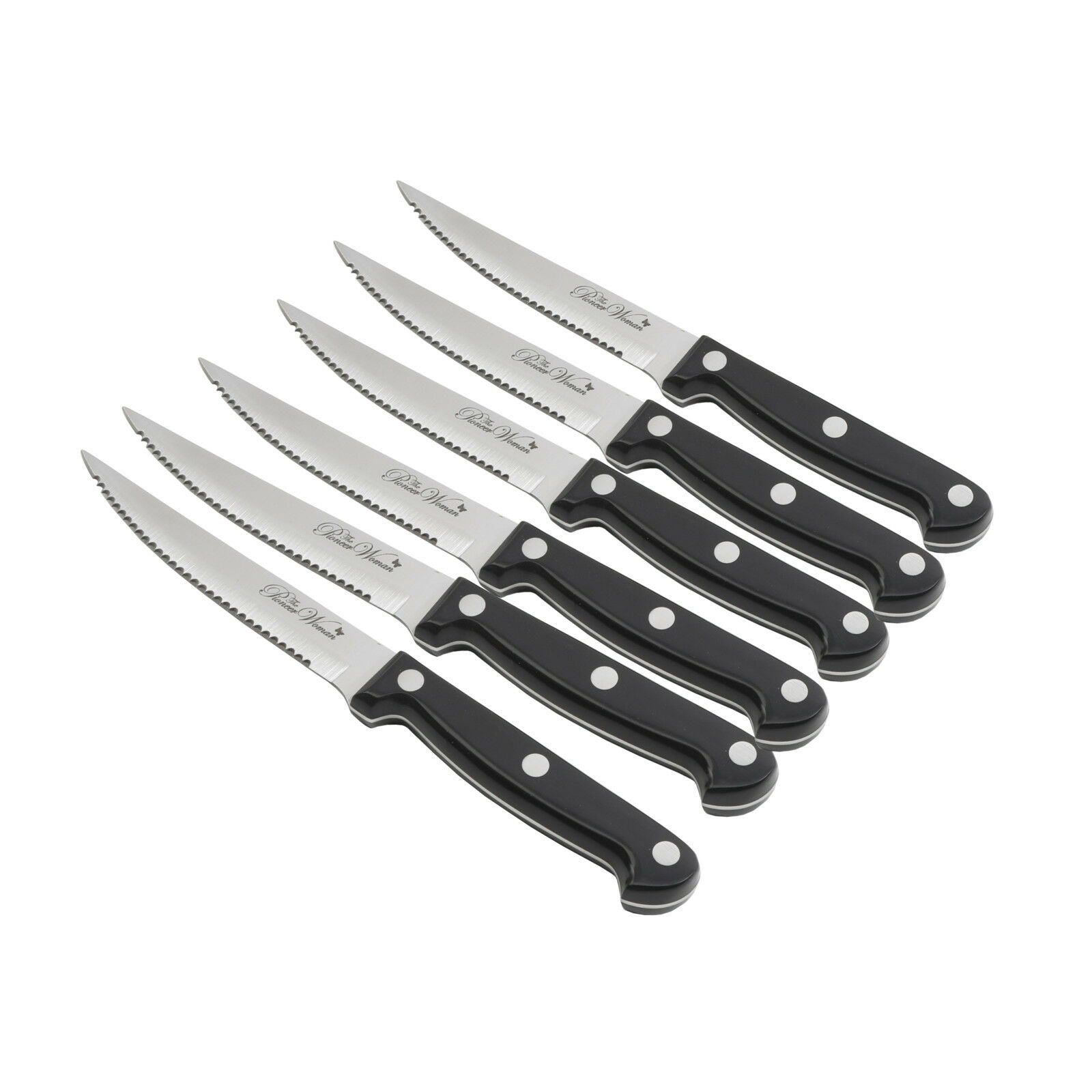 The Pioneer Woman Cowboy Rustic 14-Piece Cutlery Set w/ Wood Block Black New - Fresh Stock Dated January 2026