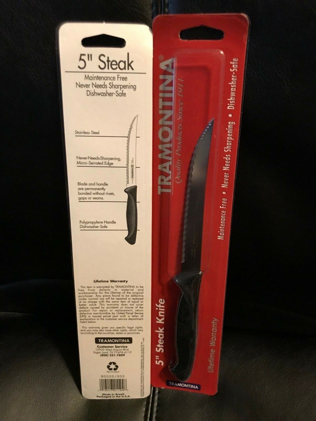 Tramontina  5 in. L Carbon Steel  Steak Knife  2 Pcs - Fresh Stock Dated January 2026