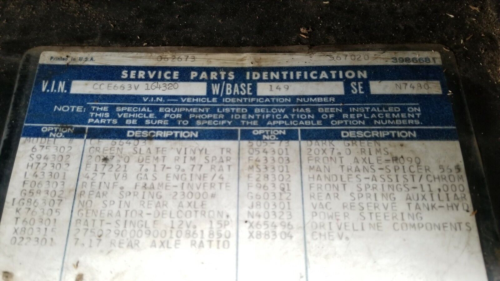 Spicer 565 manual 5 speed truck transmission 1974 - Fresh Stock Dated December 2025