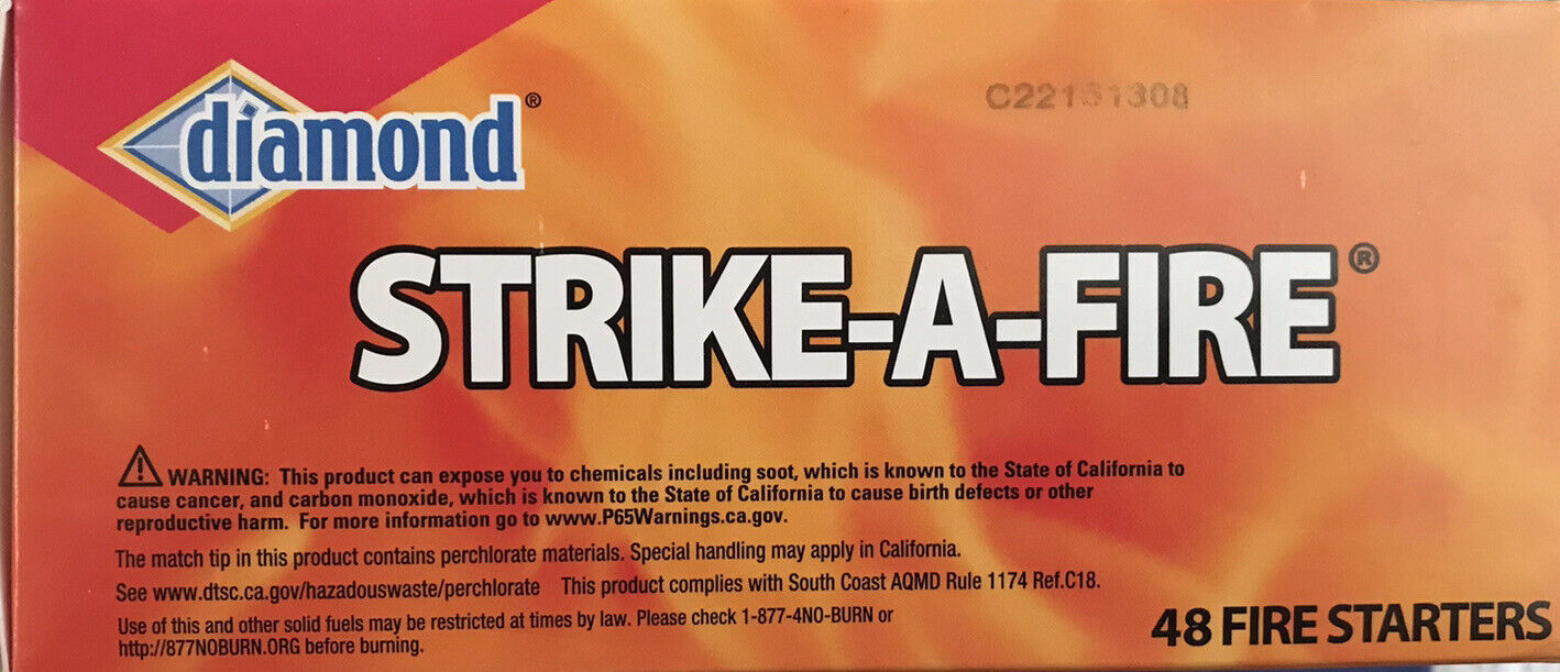 Diamond ® 48-Pack Strike-A-Fire Starter Match Sticks Firestarter Log Long Burn - Fresh Stock Dated January 2026