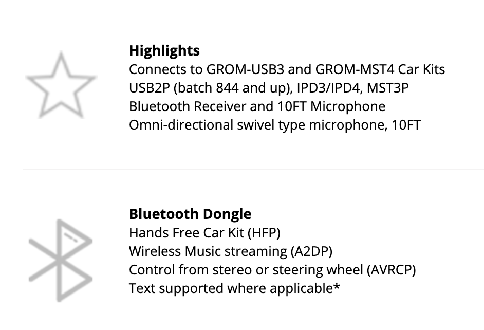 GROM Car Bluetooth Dongle Add-On for GROM-USB3 or GROM-MST4 USB, 10FT - Fresh Stock Dated December 2025