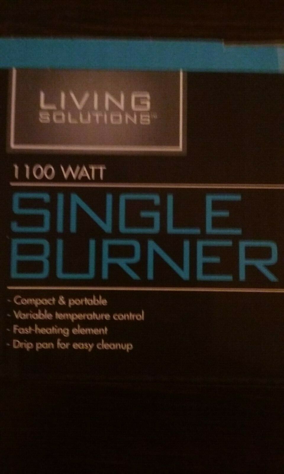 Living Solutions Single Burner W/ Variable Temperature Control 1100 Watt Handles - Fresh Stock Dated February 2026