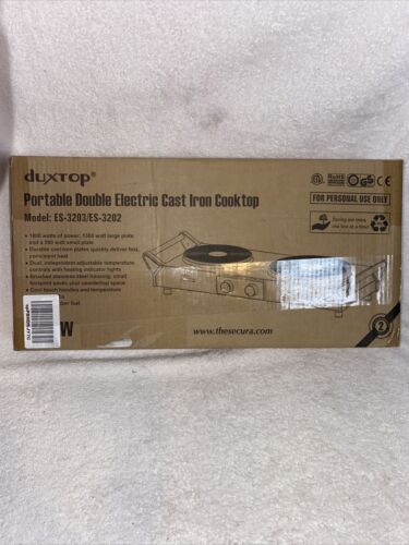 Duxtop Hot Plate, Portable Electric Cooktop Cast Tron Stovetop, Stainless Steel - Fresh Stock Dated February 2026