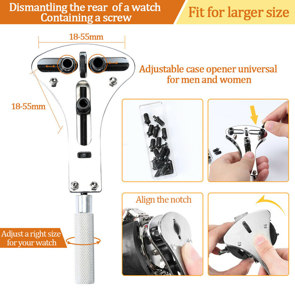 Watch Repair Tool Kit Spring Bar Tool Set,Case Opener,Watch Case Press with Case - Fresh Stock Dated December 2025