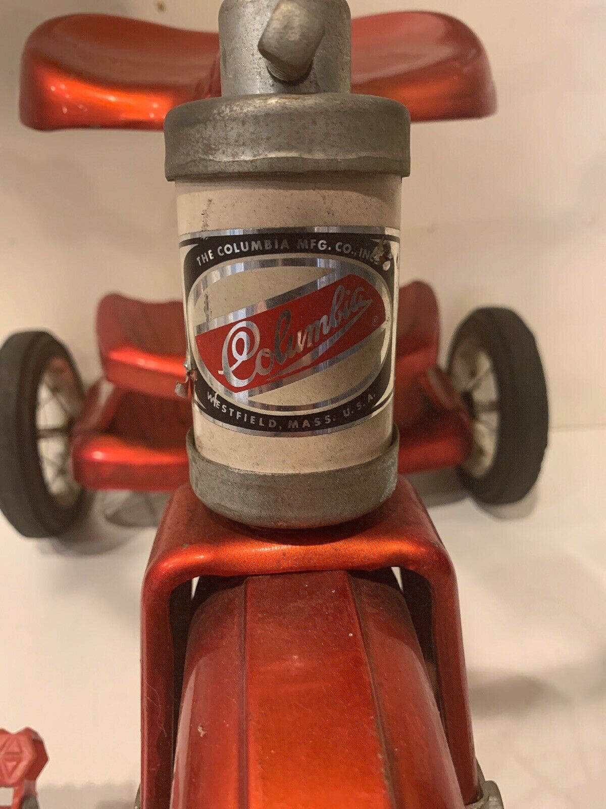 Vintage Columbia Red Tricycle Westfield Massachusetts 50s-60s Era - Fresh Stock Dated January 2026
