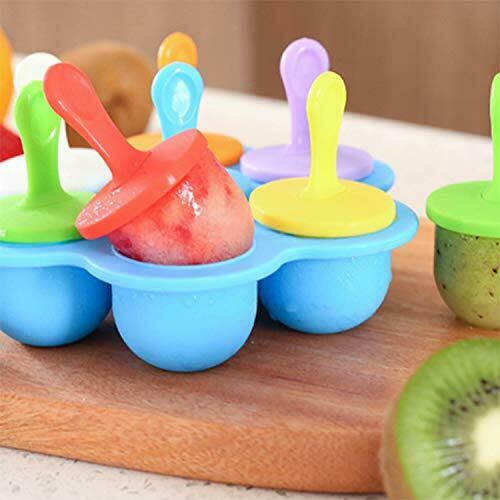 Popsicle Molds Silicone 2 Pcs DIY Ice Pop Sticks 7-Cavity Non-Stick Food Grad... - Fresh Stock Dated February 2026