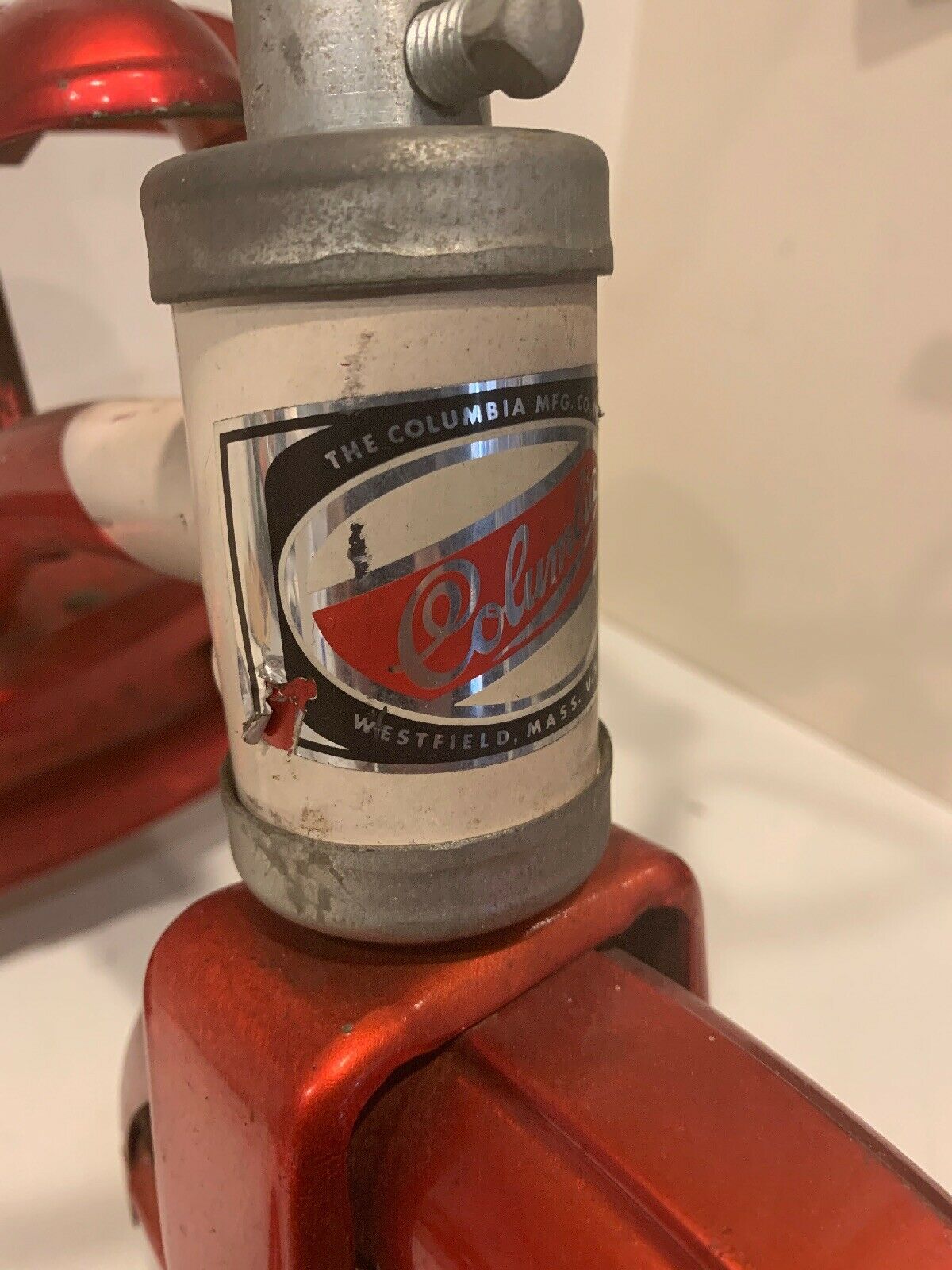 Vintage Columbia Red Tricycle Westfield Massachusetts 50s-60s Era - Fresh Stock Dated January 2026