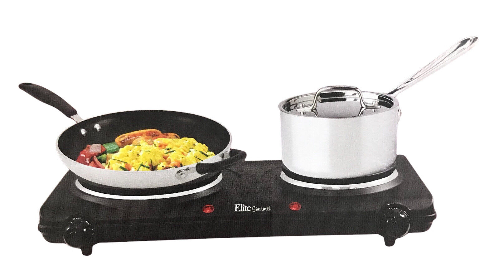 Electric Stove Cooktop  Ceramic Double Burner  Hot Plate Black NOS Camper - Fresh Stock Dated February 2026