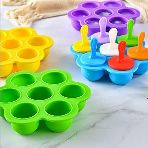 Popsicle Molds Silicone 2 Pcs DIY Ice Pop Sticks 7-Cavity Non-Stick Food Grad... - Fresh Stock Dated February 2026