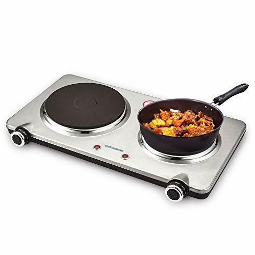 Electric Double Burner Hot Plate for Cooking, 1800W Portable Electric Stove, - Fresh Stock Dated February 2026