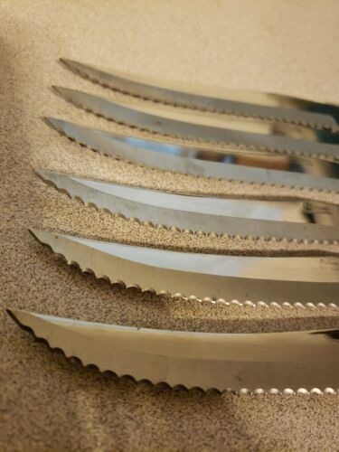 Vtg Set Of 6 Robinson Stainless Serrated Blade Steak knives - Fresh Stock Dated January 2026