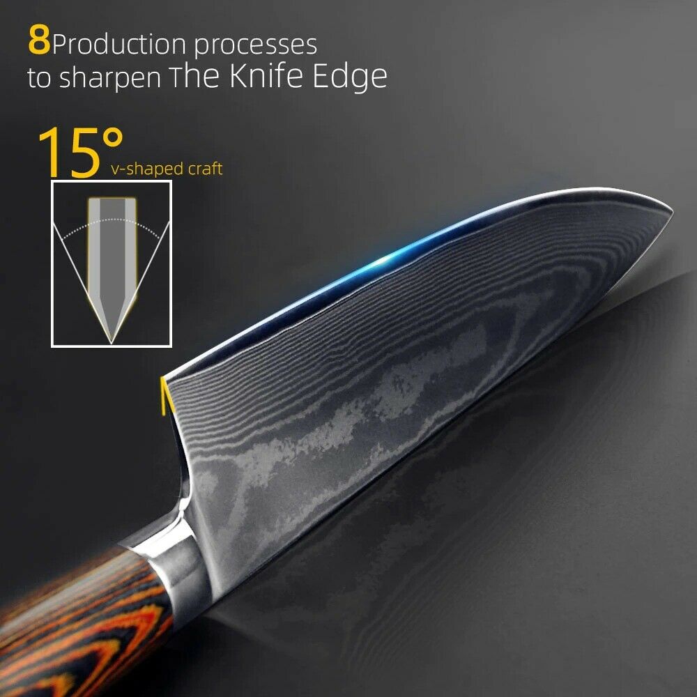 Kitchen Damascus Steel Chef Knife Set Handmade VG10 67 Layers Knives Wood Handle - Fresh Stock Dated January 2026