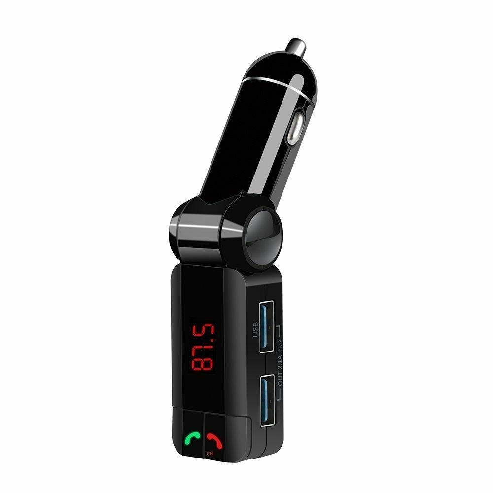 Bluetooth FM Transmitter + 2 USB Charger LCD Cell Handsfree Car Van Truck SUV - Fresh Stock Dated December 2025