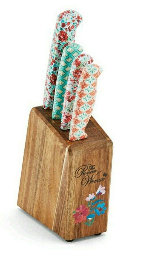 Pioneer Woman ~ Ree Drummond ~ 5-Piece Cutlery/Knife Block Set ~ Gorgeous Garden - Fresh Stock Dated January 2026