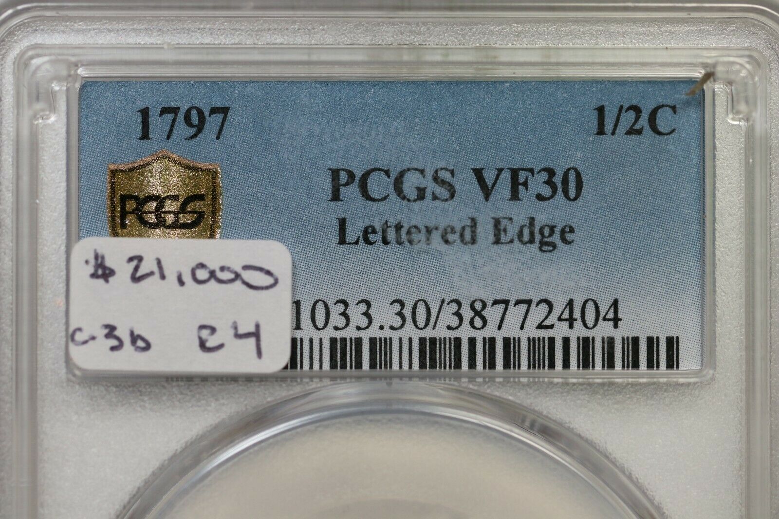 1797 C-3b R-4 PCGS VF 30 Lett Edge Liberty Cap Half Cent Coin 1/2c - Fresh Stock Dated December 2025