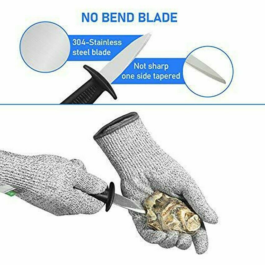 Oyster Shucking Knife Shucker Knives Opener Blank Professional and Cut Resistant - Fresh Stock Dated January 2026