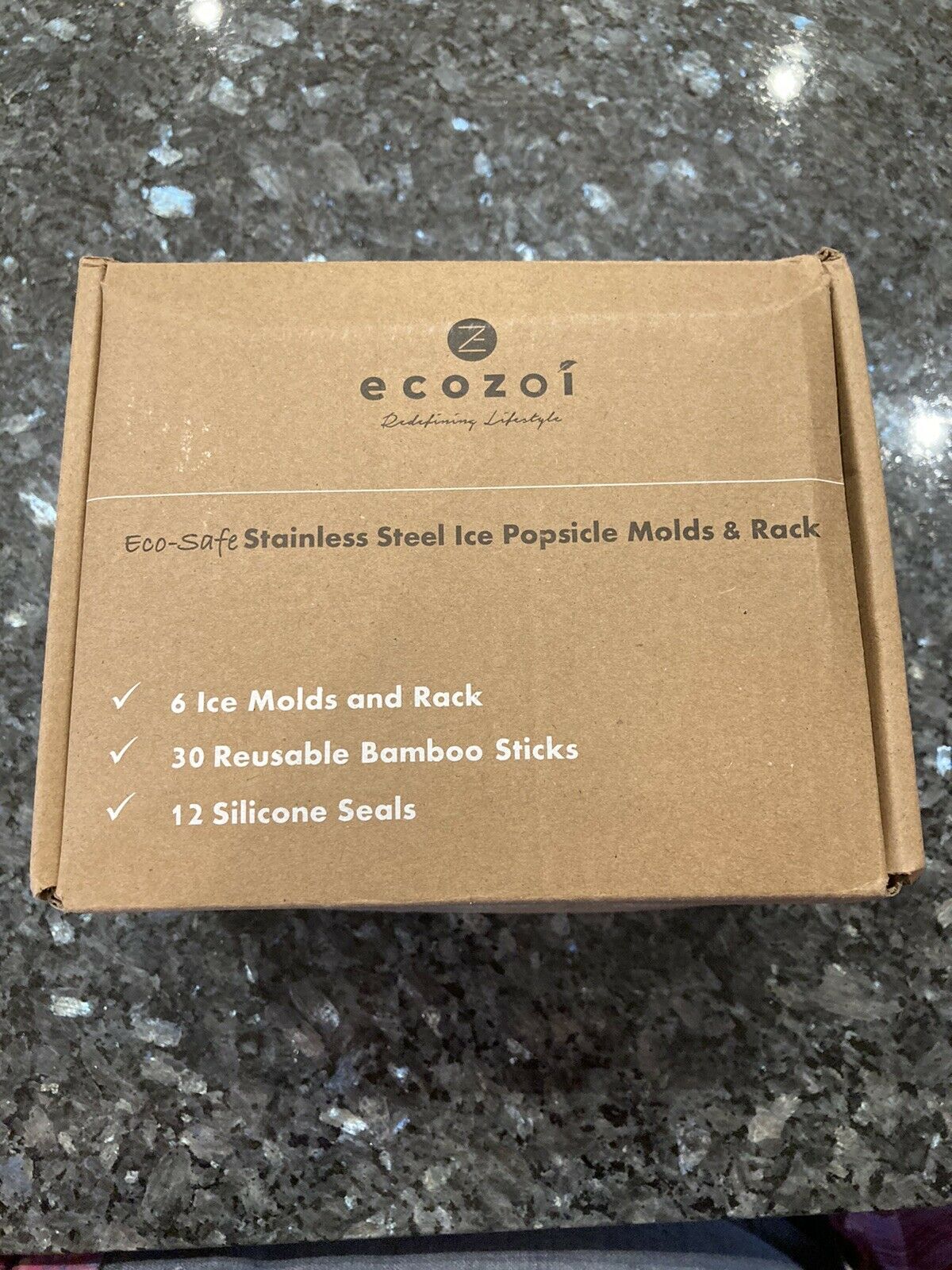 Ecozoi Stainless Steel Popsicle Molds And Rack - 6 Ice Pop Makers - Flat-Grooved - Fresh Stock Dated February 2026