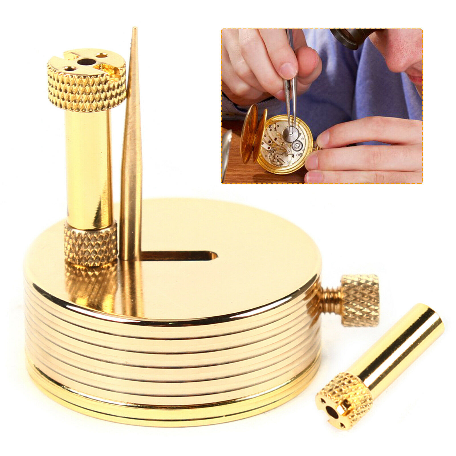 Brass Stand Adjustable Support Watch Balanced Holder Base Watchmaker Heavy Duty - Fresh Stock Dated December 2025