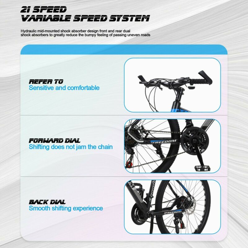 Mountain Bike 26 inches Wheels 21 Speed Bicycle MTB Front Suspension Mens Women - Fresh Stock Dated January 2026