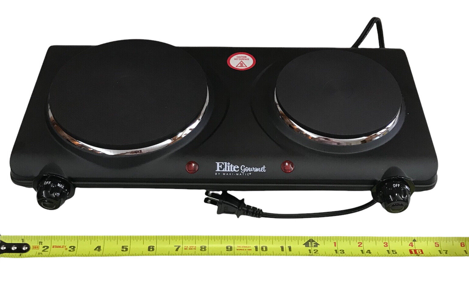 Electric Stove Cooktop  Ceramic Double Burner  Hot Plate Black NOS Camper - Fresh Stock Dated February 2026