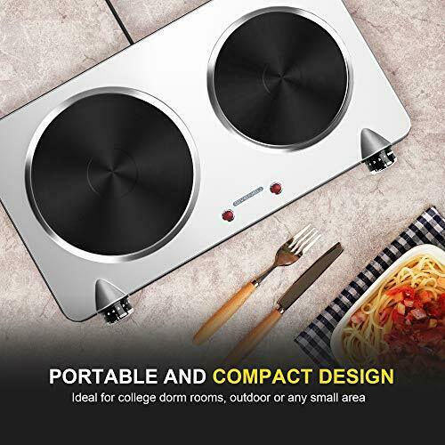 Electric Double Burner Hot Plate for Cooking, 1800W Portable Electric Stove, - Fresh Stock Dated February 2026
