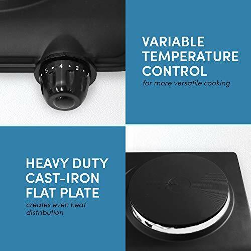 Estufa Electrica Individual Portatil 1000W Placa de Cocina 1 Quemadores Negro - Fresh Stock Dated February 2026