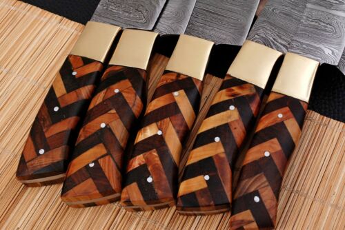 5 Pieces Custom HANDMADE FORGED DAMASCUS STEEL CHEF KNIFE KITCHEN Knives SET - Fresh Stock Dated January 2026