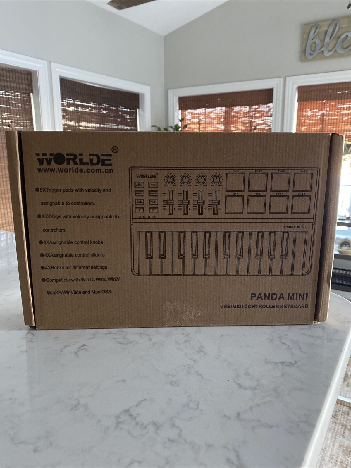 Worlde Panda Mini 25-Key Portable USB Keyboard Drum Pad MIDI electric Controller - Fresh Stock Dated December 2025