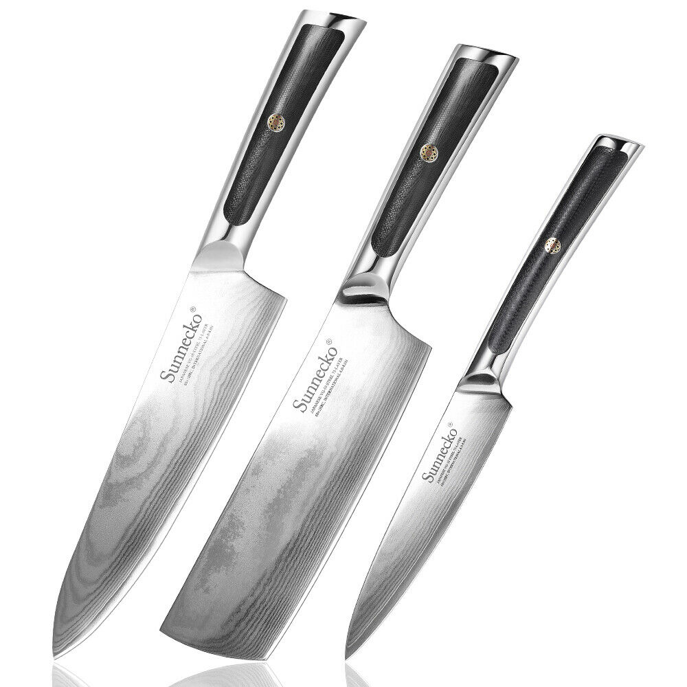 9 Pcs Kitchen Knives Set Japanese VG10 Damascus Steel Chef Knife Santoku Slicing - Fresh Stock Dated January 2026