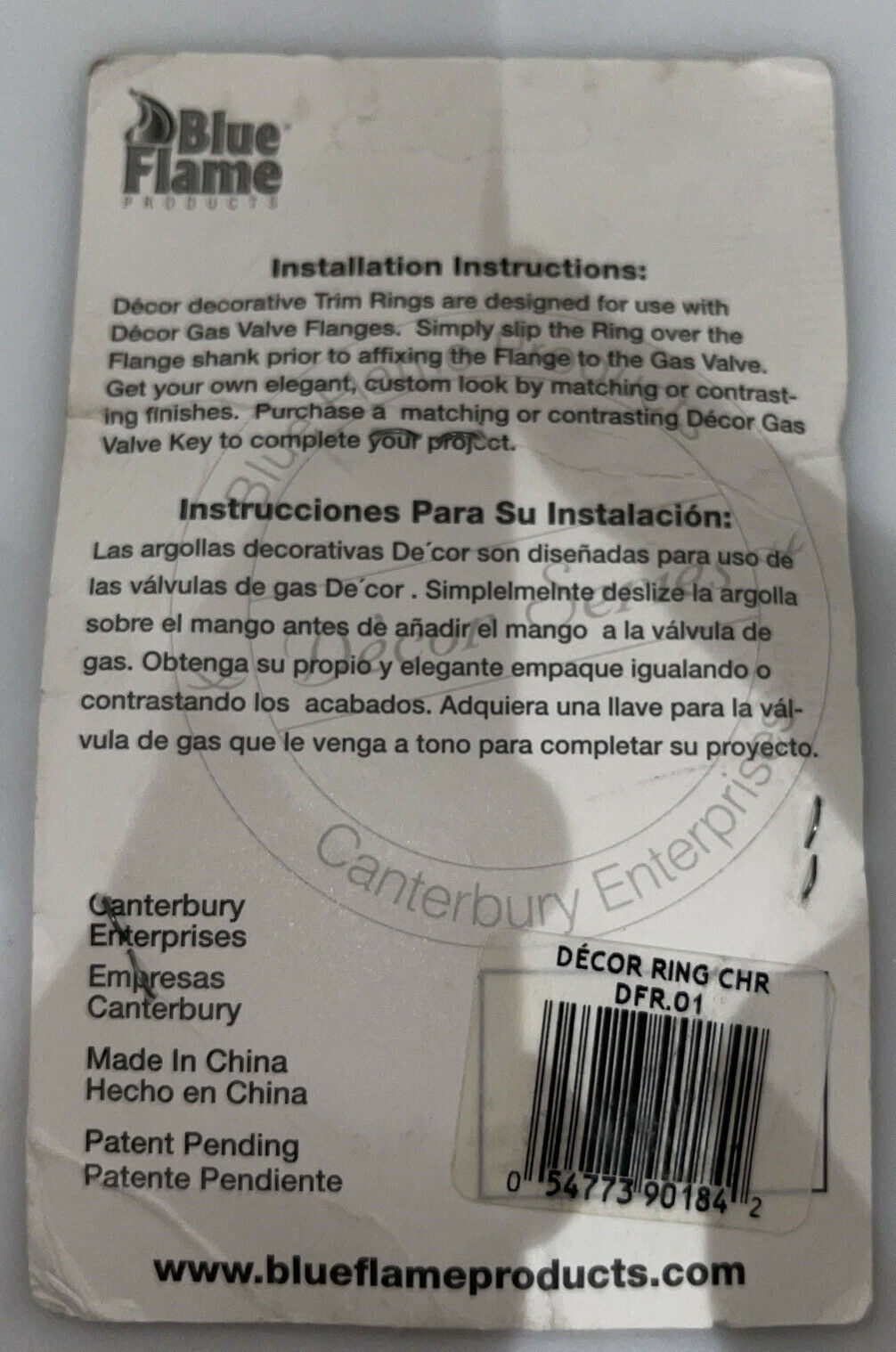 Blue Flame Trim Ring for Decor Gas Valve Flange - Polished Chrome DFR.01 BNIB - Fresh Stock Dated December 2025