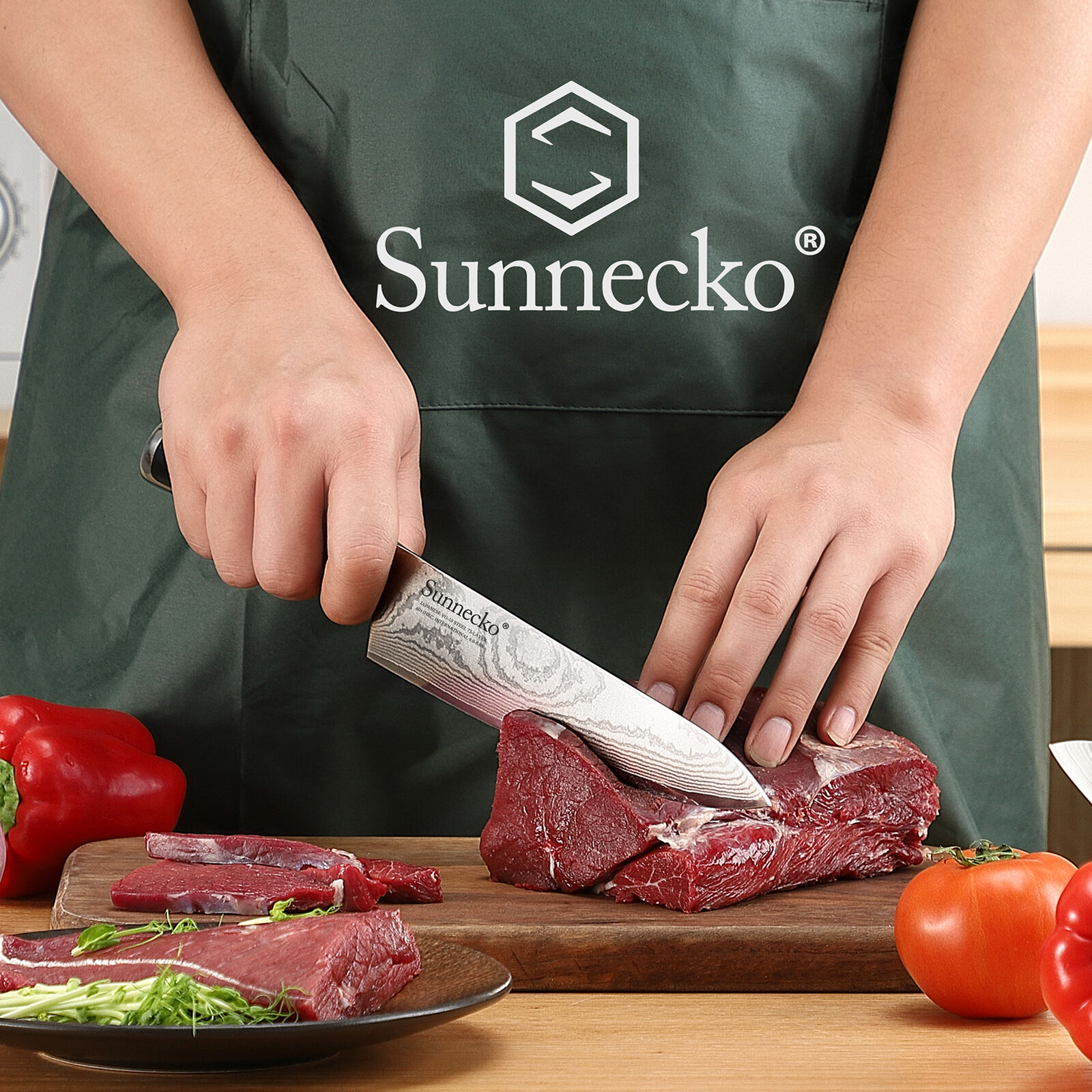 9 Pcs Kitchen Knives Set Japanese VG10 Damascus Steel Chef Knife Santoku Slicing - Fresh Stock Dated January 2026