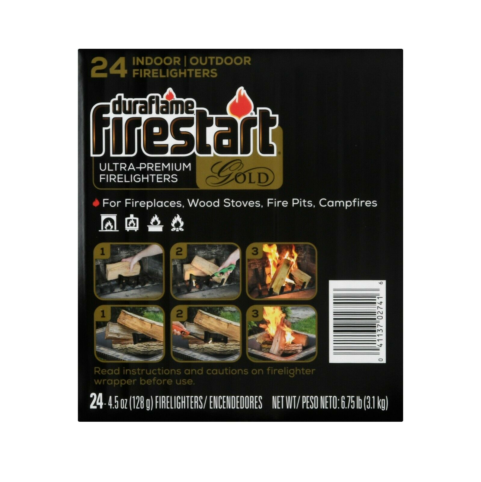 Fire Start Wood 24-Pack Camping Emergency Outdoor Lighter FREE 2 DAY DELIVERY - Fresh Stock Dated January 2026