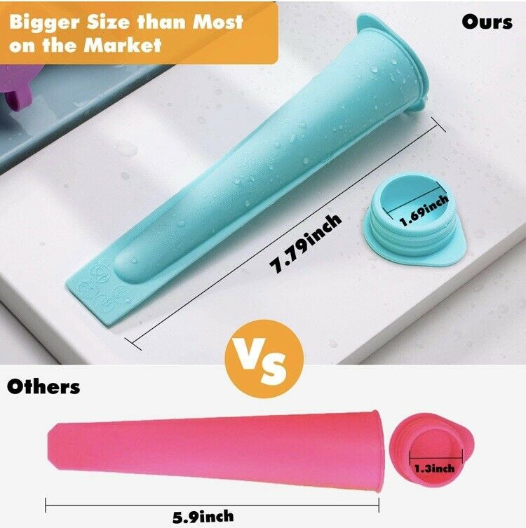 CyvenSmart Silicone Ice Pop Molds for Kids with Lids, 4 Pieces - Fresh Stock Dated February 2026
