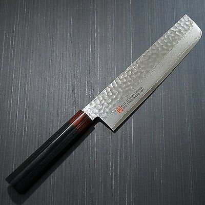 Japanese SETO ISEYA Hammered Damascus VG10 Nakiri Kitchen Knife 180mm Japan I-6 - Fresh Stock Dated January 2026
