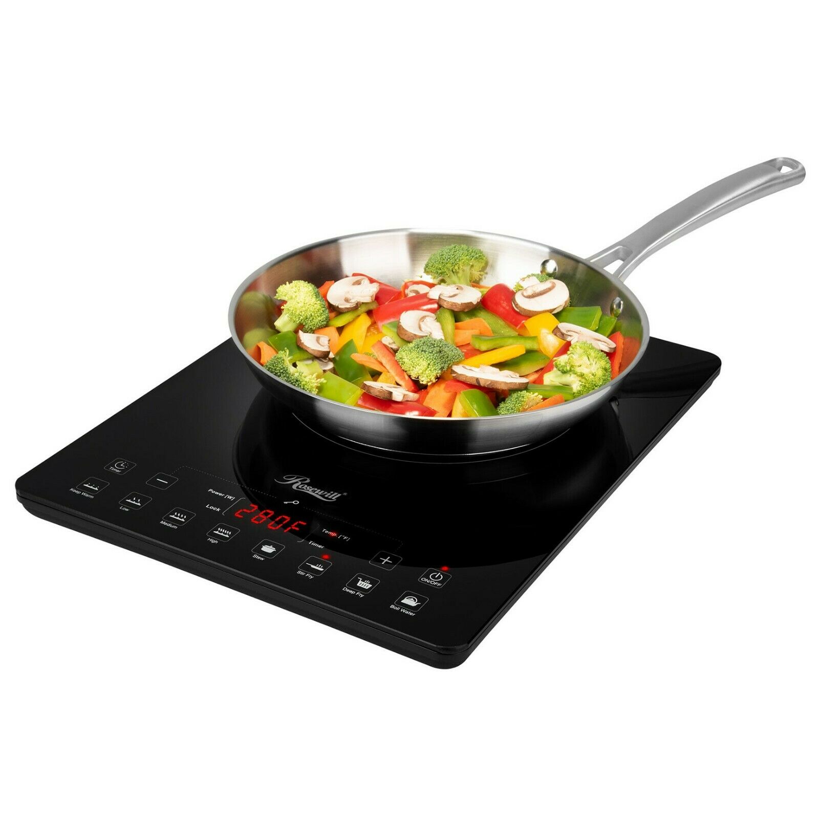 1500W Portable Induction Cooktop Countertop Burner with 15 Temp and Power Levels - Fresh Stock Dated February 2026