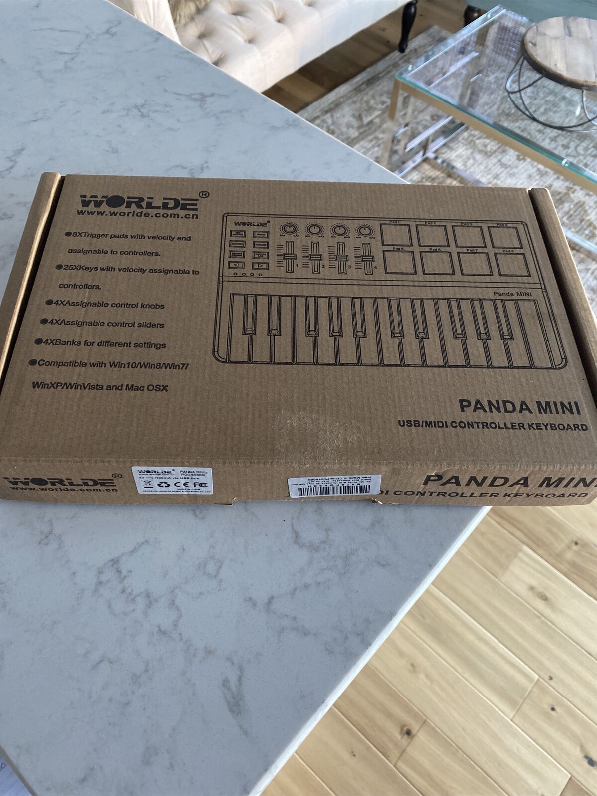 Worlde Panda Mini 25-Key Portable USB Keyboard Drum Pad MIDI electric Controller - Fresh Stock Dated December 2025