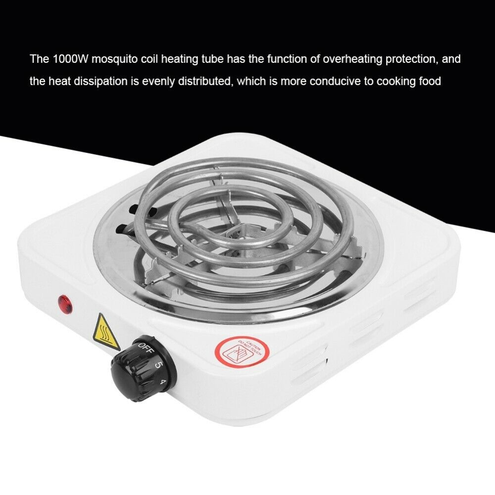 Portable 1000W Single Electric Burner Hot Plate 110V Portable Stove Kitchen - Fresh Stock Dated February 2026
