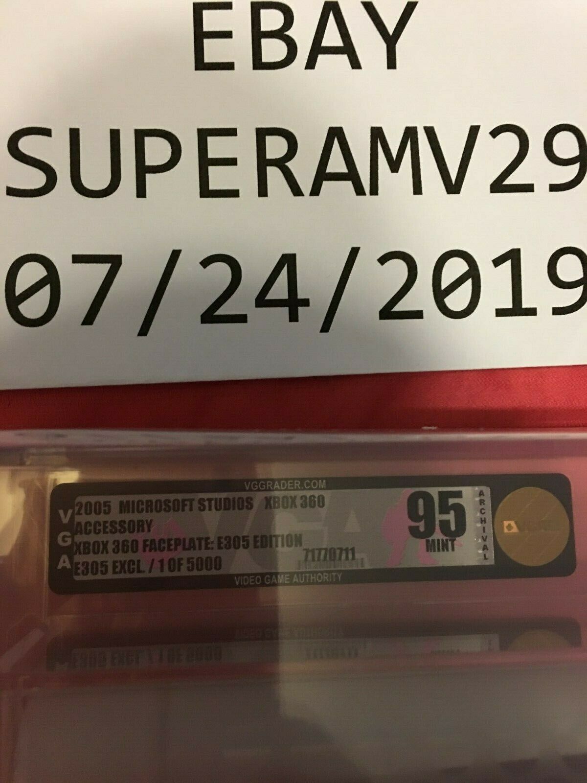 XBOX 360 E305 LIMITED EDITION FACEPLATE LIMITED TO 5000 UNITS NUMBERED VGA 95 - Fresh Stock Dated December 2025