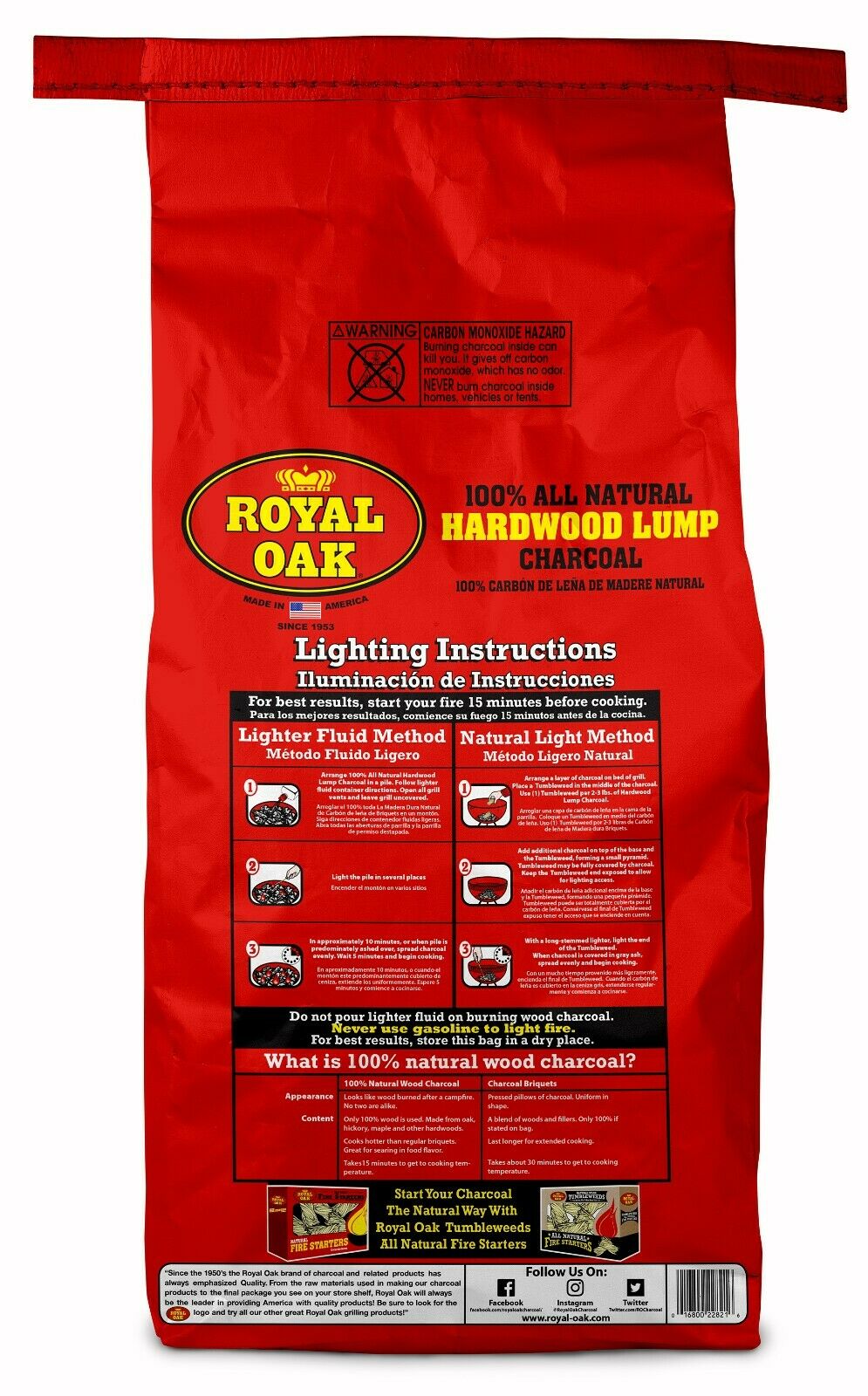 Royal Oak Lump Charcoal, Premium Quality All Natural Hardwood Charcoal, 15.4 lbs - Fresh Stock Dated December 2025