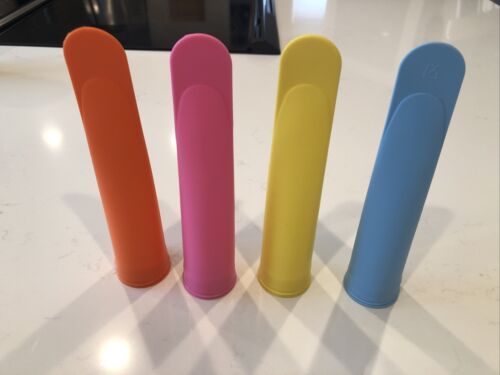 4 Silicone Ice Pop Molds Popsicle Containers Yogurt Snack Packs - Fresh Stock Dated February 2026