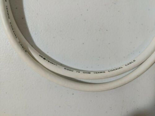 CE Tech 3ft RG6U Coaxial F Male Cable White 18AWG 75OHM For Internet Or Cable TV - Fresh Stock Dated December 2025