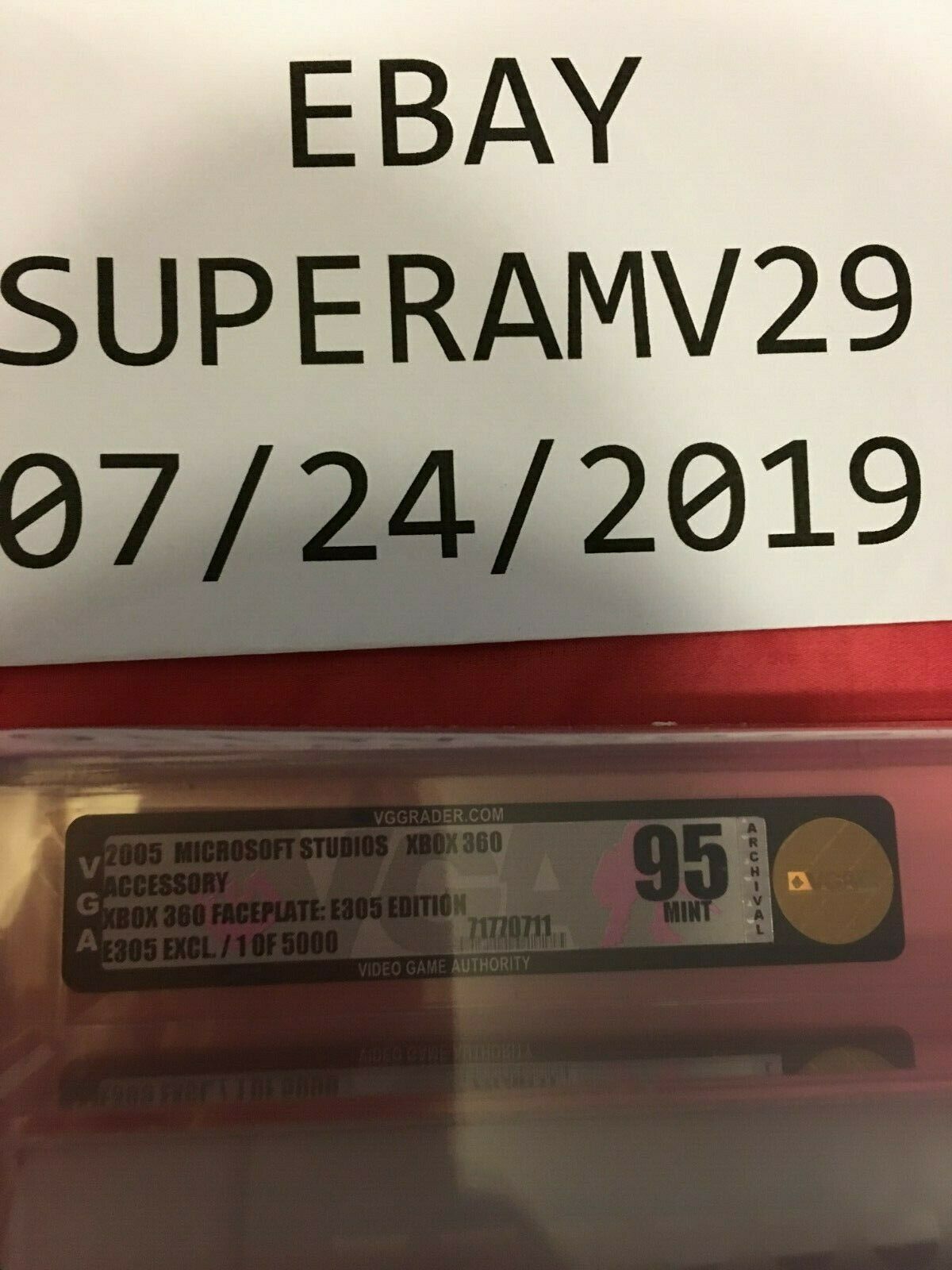 XBOX 360 E305 LIMITED EDITION FACEPLATE LIMITED TO 5000 UNITS NUMBERED VGA 95 - Fresh Stock Dated December 2025