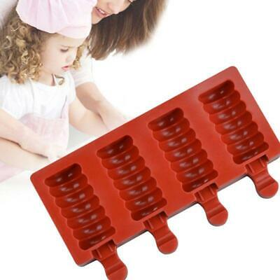 Food Grade Silicone Ice Cream Mold 4 Cell Frozen Juice Popsicle Maker Ice Lolly - Fresh Stock Dated February 2026