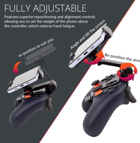 Orzly Phone Mount Clip for use with Google Stadia Controller - Fresh Stock Dated February 2026